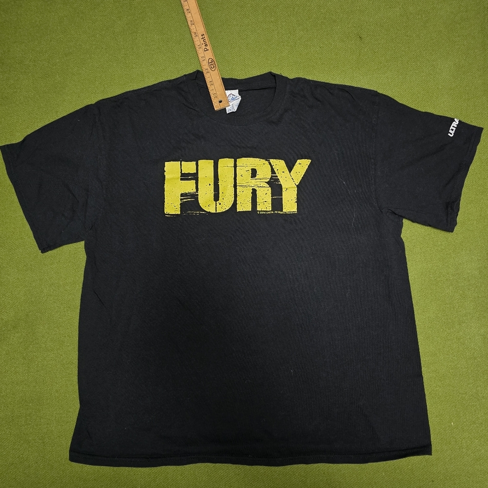 Black T-Shirt with Yellow 'FURY' Print